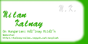 milan kalnay business card